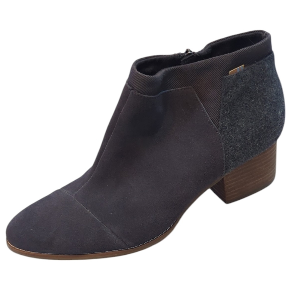Toms, Gray Brushed Fabric Ankle Boots. Sz 12